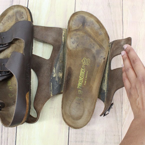 Birkenstock Milano Brown Leather Ankle Strap Buckle Sandals Size US 10 - Picture 10 of 12